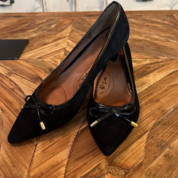 Soft kitten heel micro suede pointy toe shoes - Picture 2 of 7